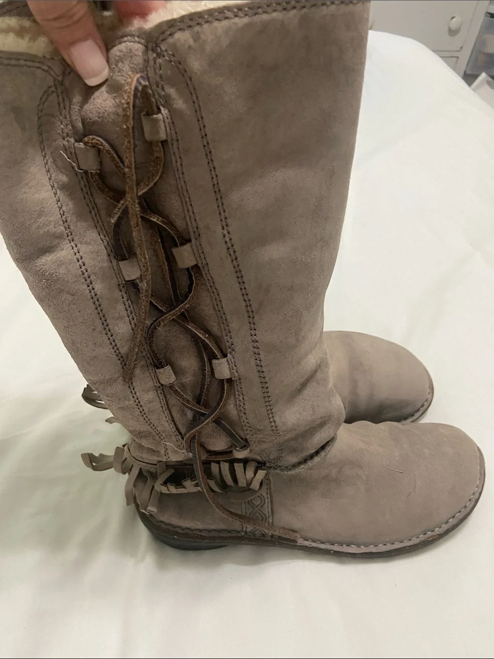UGG Tall Suede Boots in Taupe Gray
